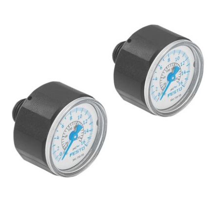 Festo R 1/8 Analogue Bourdon tube pressure gauge 10bar 27mm Outside Diameter [DPA-40-10-MA-SET]; 288-2481