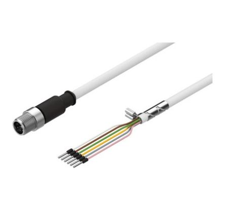 Festo NEBM Series Cable for Use with Energy Chains, 25m Length, 0 → 72 V DC,5105620 [NEBM-SM12G8-E-25-Q5-LE6]; 288-2841