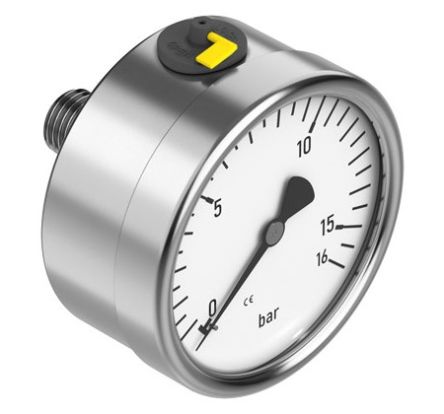 Festo G 1/4 Analogue Bourdon tube pressure gauge 16bar Inline 63mm Outside Diameter [PAGN-63-16-G14-R1-1.6-0.5-V2]; 288-2855