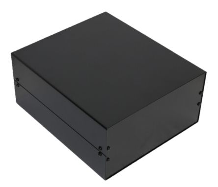 RS PRO Black Aluminium Aluminium Case, IP40, Black Lid, 367 x 300 x 134mm [0]; 288-3204