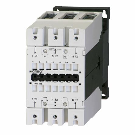 Omron J7KN Contactor, 230 V ac/dc Coil, 3-Pole, 115 A, 55 kW, 380 → 415 V ac [J7KN-115 230]; 288-3256