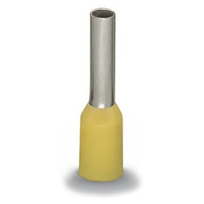 WAGO, 216 Insulated Ferrule, 15mm Pin Length, 4.8mm Pin Diameter, Yellow [216-205-1]; 288-5132