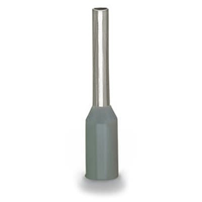 WAGO, 216 Insulated Ferrule, 16mm Pin Length, 3.3mm Pin Diameter, Grey [216-242-1]; 288-5143