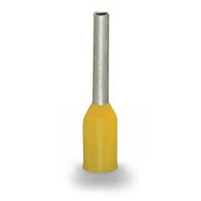 WAGO, 216 Insulated Ferrule, 12mm Pin Length, 2.3mm Pin Diameter, Yellow [216-301-1]; 288-5152