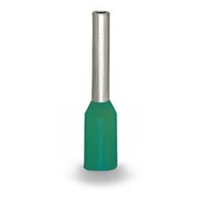 WAGO, 216 Insulated Ferrule, 10mm Pin Length, 2.5mm Pin Diameter, Turquoise [216-322-1]; 288-5155