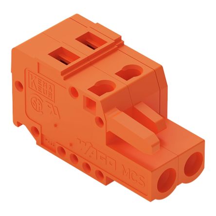 WAGO, 5.08mm Pitch, 231, 2 Way, Pluggable Terminal Block, Feed Through Plug, Cable Mount, Cage Clamp Termination, [231-302/026-000-1]; 288-5166