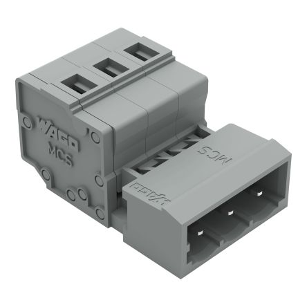 WAGO, 2.5mm Pitch, 231, 3 Way, Pluggable Terminal Block, Feed Through Plug, Cable Mount, Cage Clamp Termination, [231-603-1]; 288-5168