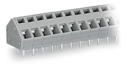 WAGO 236 Series PCB Terminal Block, 4-Contact, 5.08mm Pitch, Through Hole Mount, 1-Row, Cage Clamp Termination [236-404-1]; 288-5171
