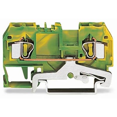 WAGO 281-907-1 281 Series Green/Yellow, 4mm², 2-Level, Cage Clamp Termination [281-907-1]; 288-5237
