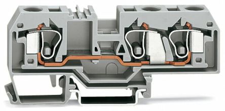 WAGO 284-681-1 284 Series Grey, 10mm², 3-Level, Cage Clamp Termination [284-681-1]; 288-5247