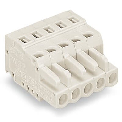 WAGO, 5mm Pitch, 721, 3 Way, Pluggable Terminal Block, Feed Through Plug, Cable Mount, Cage Clamp Termination, [721-103/026-000-1]; 288-5253