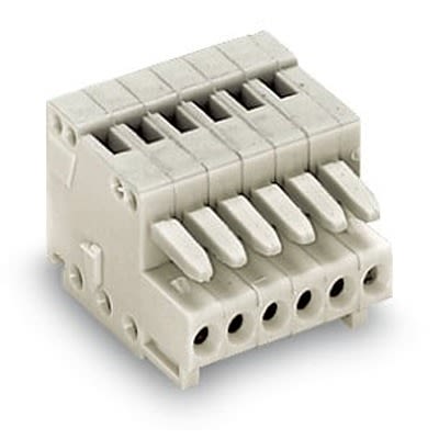 WAGO, 2.5mm Pitch, 733, 4 Way, , Pluggable Terminal Block, Feed Through Plug, Cable Mount, Cage Clamp Termination, [733-104-1]; 288-5259