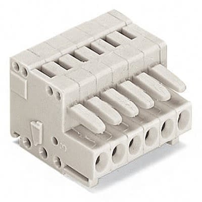 WAGO, 3.5mm Pitch, 734, 2 Way, , Pluggable Terminal Block, Feed Through Plug, Cable Mount, Cage Clamp Termination, [734-102-1]; 288-5265
