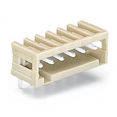 WAGO 734 Series Angled Through Hole Header, 2 Contact(s), 3.5 mm Pitch, 1 Row(s), Shrouded [734-162-1]; 288-5269