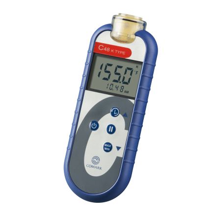 Comark C48C Thermocouple Digital Thermometer for Food Industry, Industrial Use, K Probe, +1372°C Max, ±0.2 °C Accuracy [C48C]; 288-6340