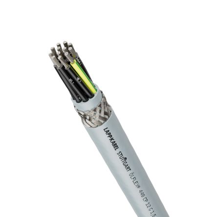 Lapp OLFLEX 440 Control Cable, 7 Cores, 1 mm², Screened, Silver Grey Polyurethane PUR Sheath, 17 [12929]; 288-6605