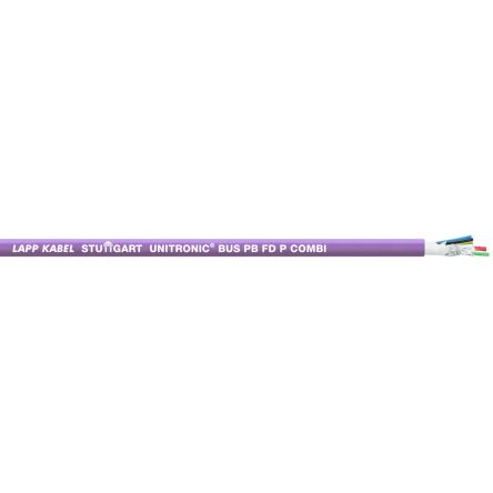 Lapp UNITRONIC BUS Control Cable, 5 Cores, 0.64 mm², 1 mm², Screened, Purple Polyurethane PUR Sheath, 17 [2170227]; 288-6612