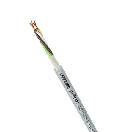 Lapp UNITRONIC FD P Plus Control Cable, 5 Cores, 0.14 mm², Unscreened, Grey Polyurethane PUR Sheath, 26 [28652]; 288-6646