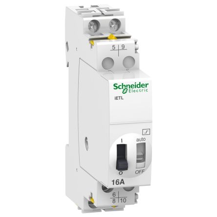 Schneider Electric DIN Rail Impulse Relay, 12V dc Coil, 16A Switching Current, SPDT, SPST [A9C32116]; 288-7074