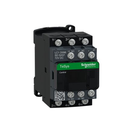 Schneider Electric LC1D Contactor 3NO, 9 A Contact Rating, 2.2 kW, 72 V dc, 3, TeSys Deca [LC1D096SDS207]; 288-7241
