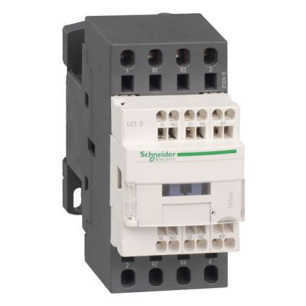 Schneider Electric LC1D Contactor 2NO+2NC, 25 A Contact Rating, 7.5 kW, 24 V dc, 4, TeSys Deca [LC1D1283BD]; 288-7244
