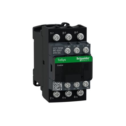 Schneider Electric LC1D Contactor 3NO, 25 A Contact Rating, 5.5 kW, 24 V dc, 3, TeSys Deca [LC1D256BDS207]; 288-7250