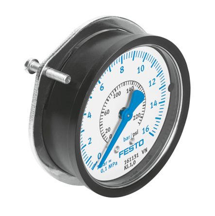 Festo G 1/4 Analogue Pressure Gauge 16bar Panel 63mm Outside Diameter [FMAP-63-16-1/4-EN]; 288-7747