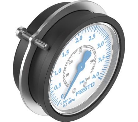 Festo G 1/4 Analogue Pressure Gauge 4bar Panel 63mm Outside Diameter [FMAP-63-4-1/4-EN]; 288-7748