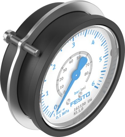 Festo G 1/4 Analogue Pressure Gauge 6bar Panel 63mm Outside Diameter [FMAP-63-6-1/4-EN]; 288-7749