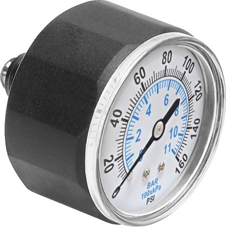 Festo M5 Analogue Pressure Gauge 11bar Inline 27mm Outside Diameter [MA-27-160-M5-PSI]; 288-7765