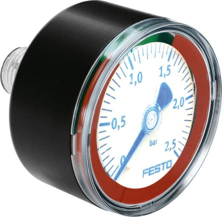 Festo R 1/8 Analogue Pressure Gauge 2.5bar Inline 40mm Outside Diameter [MA-40-2,5-R1/8-E-RG]; 288-7768