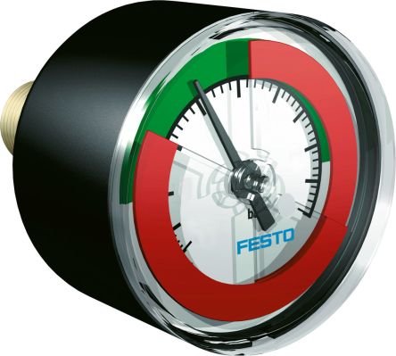 Festo R 1/8 Analogue Pressure Gauge 16bar Inline 40mm Outside Diameter [MA-40-232-R1/8-PSI-E-RG]; 288-7769