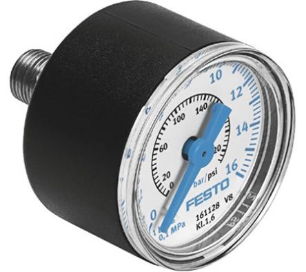 Festo R 1/8 Analogue Pressure Gauge 16bar Inline 40mm Outside Diameter [MAP-40-16-1/8-EN]; 288-7775