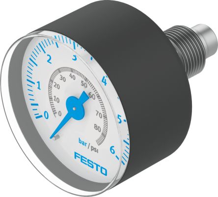 Festo R 1/8 Analogue Pressure Gauge 6bar Inline 40mm Outside Diameter [MAP-40-6-1/8-EN]; 288-7776