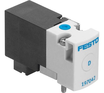 Festo 3/2 Open, Single Solenoid Pneumatic Solenoid Valve - Electrical MHA1 Series 5V dc, 197024 [MHA1-M4H-3/2O-0,6-PI]; 288-7791