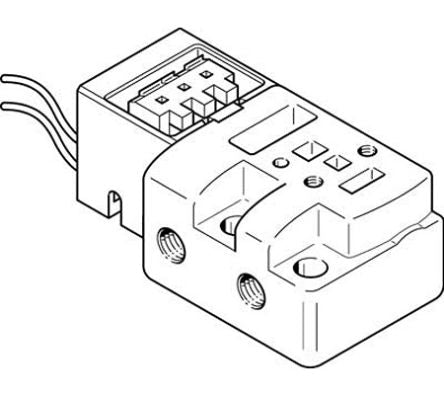 Festo MHP1 series 2 station Metric M3 Sub Base for use with Valves, 197186 [MHP1-AS-3-M3-PI]; 288-7861