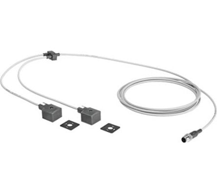 Festo Connector, NEDY Series, For Use With Energy Chains, Robot Applications [NEDY-L2R1-V1-B2W3L-U-0.3L-M12G4-2.5R]; 288-7910