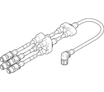 Festo NEFV Series Straight Fitting, M12 to M12, Plug Connection Style, 4787544 [NEFV-V12-M12W8-0.6-M12QG5]; 288-7932