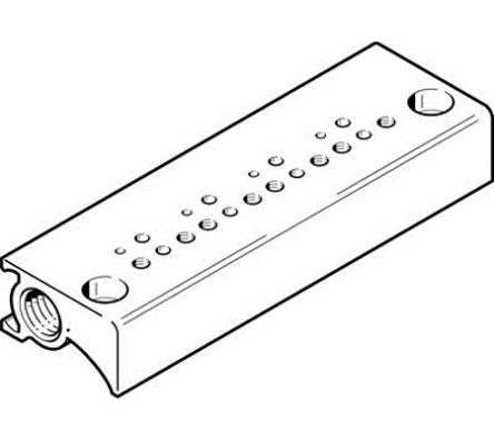 Festo MHP1 series 8 station M7 Manifold Block for use with Valves, 197220 [MHP1-P8-2-PI]; 288-7965