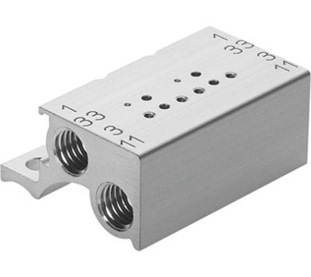 Festo MHP1 series 2 station M7 Manifold Block for use with Valves, 197191 [MHP1-PR2-3]; 288-7971