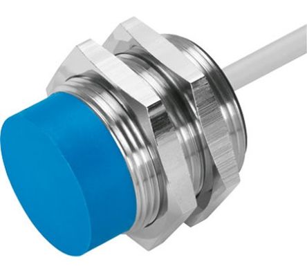 Festo Inductive Threaded Barrel Proximity Sensor, M30, 15 mm Detection, 10 → 30 V [SIEN-M30NB-PS-K-L-PA]; 288-7982