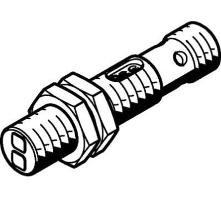 Festo Diffuse Photoelectric Sensor, Cylindrical Sensor, 70 → 300 mm Detection Range [SOEG-RT-M12-NS-S-2L]; 288-8049