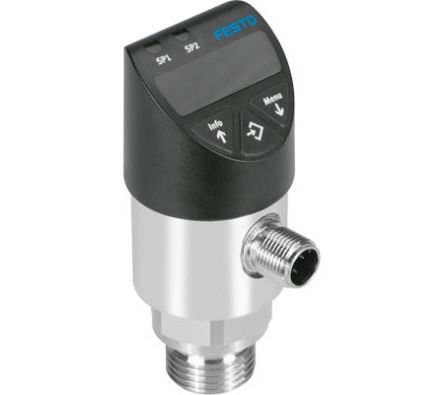 Festo Pressure Sensor, 15 - 35V dc, IP65, IP67 10 bar [SPAW-B11R-G12M-2PV-M12]; 288-8160