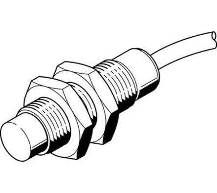 Festo Inductive Threaded Barrel Proximity Sensor, M18, 12 mm Detection, 10 → 30 V [SIEF-M18NB-PS-K-L]; 288-8325
