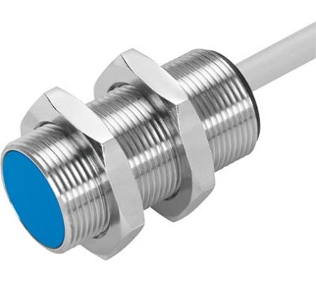 Festo Inductive Threaded Barrel Proximity Sensor, M18, 8.1 mm Detection, 10 → 30 V [SIEH-M18B-PS-K-L-CR]; 288-8413