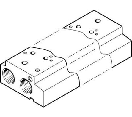Festo VABM series 7 station G 1/8 Manifold for use with Valves, 552666 [VABM-C7-12G-G18-7]; 288-8503