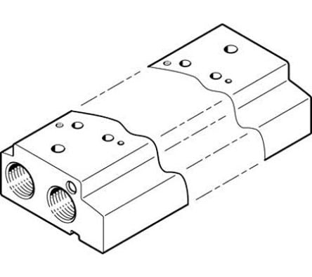 Festo VABM series 4 station G 1/8 Manifold for use with Valves, 552654 [VABM-C7-12P-G18-4]; 288-8520