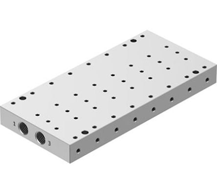 Festo VABM series 8 station G 1/8 Manifold for use with Valves, 8076391 [VABM-P7-18MB-G18-M5-8]; 288-8539