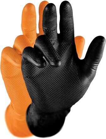 PIP Grippaz Black Powder-Free Nitrile Disposable Gloves, Size M [246BK Taille M - 50]; 289-037