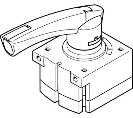 Festo Manual 4/3 Way, Pressurised Pneumatic Manual Control Valve VHER Series, G 1/2, 12mm, 3192084 [VHER-P-H-B43U-B-G12]; 289-0604